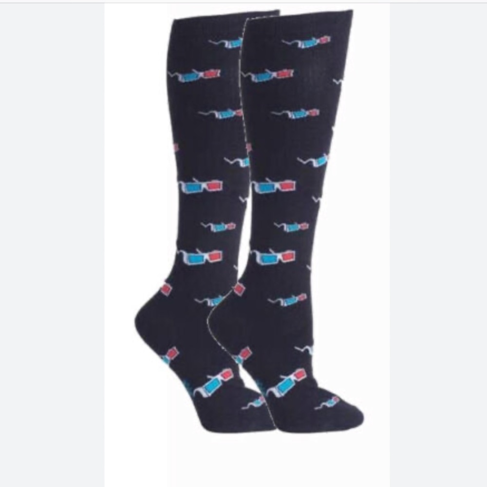 'Sock It To Me' Knee High Socks - 3D Glasses